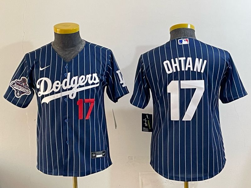Youth Nike 2026 Los Angeles Dodgers #17 Ohtani  Blue Stripe Game MLB Jersey 120812->youth mlb jersey->Youth Jersey